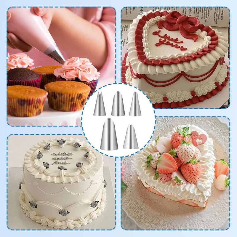 5 PCS Leaf Cake Piping Tips Shape Decorating Frosting Baking Tool Cupcakes gallery