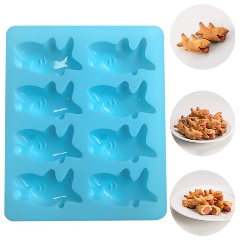 8-Cavity Shark Shaped Silicone Resin Mold 3D Fondant Mould Baking DIY Supplies gallery