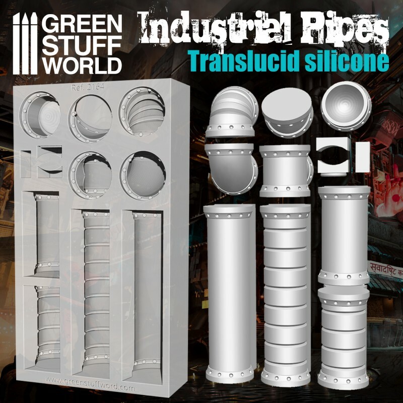Silicone Molds - Industrial Pipes - for resins - Impression walls warhammer 40K
