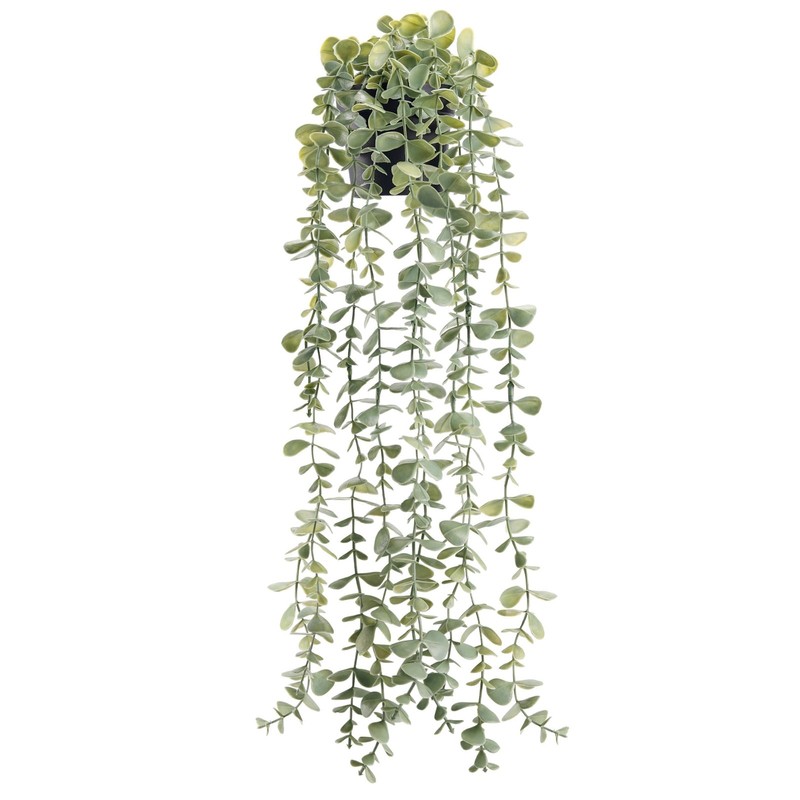 Der Rose 1Pcs Fake Plants Hanging Artificial Potted Faux Eucalyptus Grey