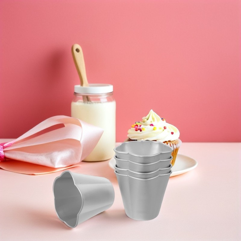 5 Pcs Nonstick Muffin Liners Mini Cupcake Pan Baking Molds Chiffon gallery