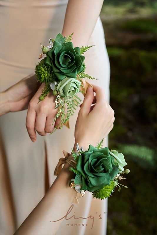 Ling's moment Artificial Flowers Box: Faux Roses, Greenery Stems, Foam - DIY Dec gallery