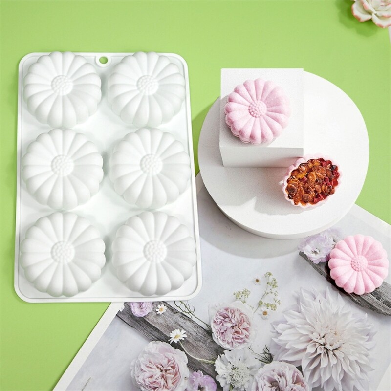 6-Cavity Flower Shape Silicone Mold Fondant Chocolate Mold DIY Mousse Cake Mold gallery