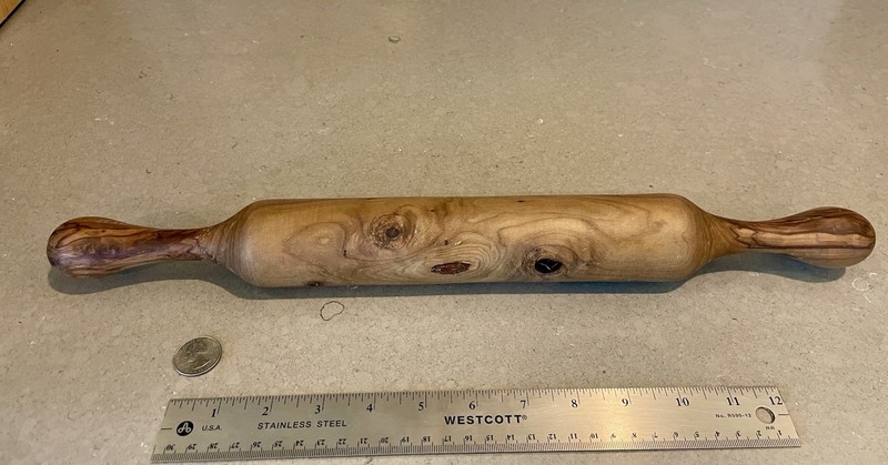 Olive wood rolling pin. Beautiful Grain.