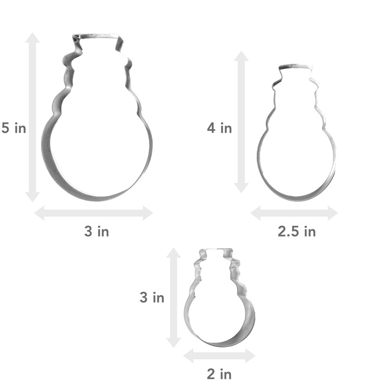 Snowman Cookie Cutter set Of 3 Multi Size Small Medium Large Stainless Steel gallery