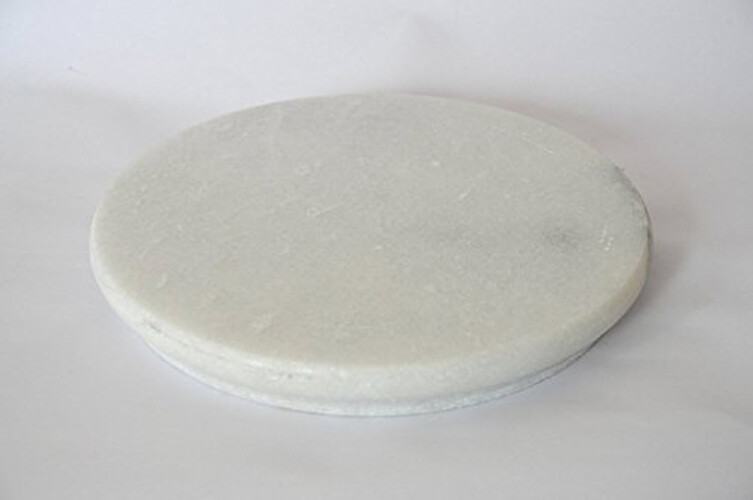 KKSM Anupam Handmade White Marble Rolling Board for Making Chapati-Pizza Base 14