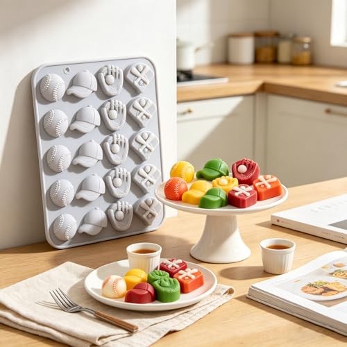 20 Cavity Baseball Candy Molds Sports Theme Silicone Mold Baseball Softball gallery