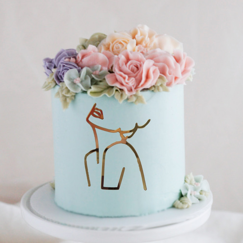Acrylic Cake front Topper | baby shower | Wedding | Art | Female body