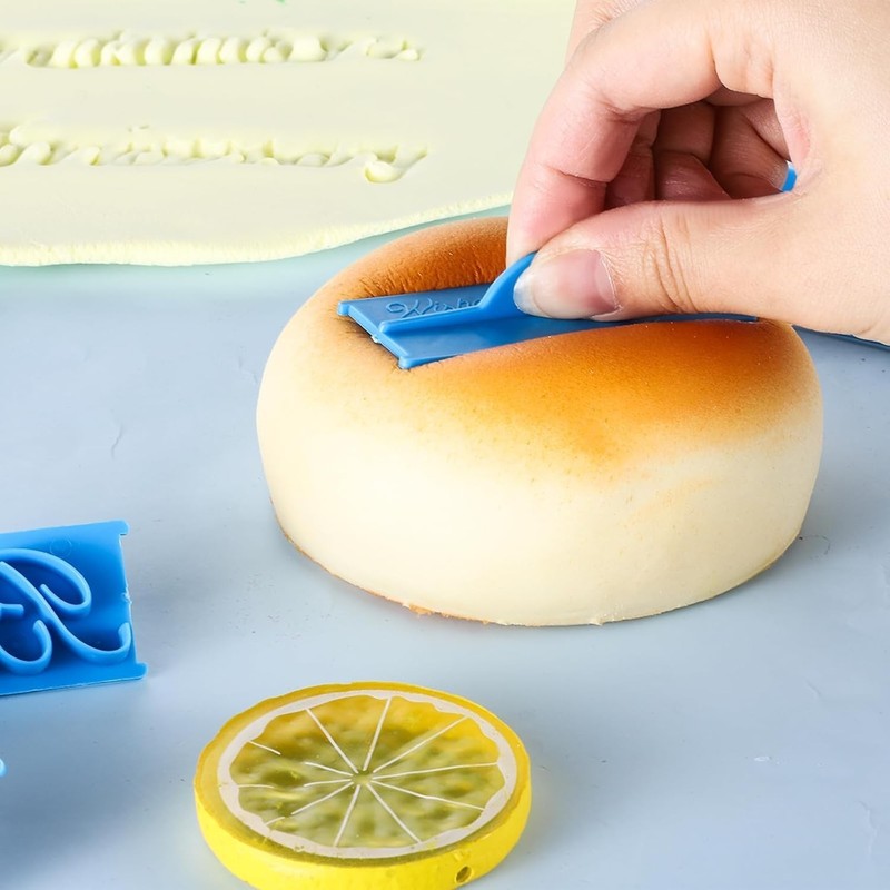 6Pcs Cake Words Stamp, DIY Handwritten Letter Printed Stamp Happy Birthday Be... gallery