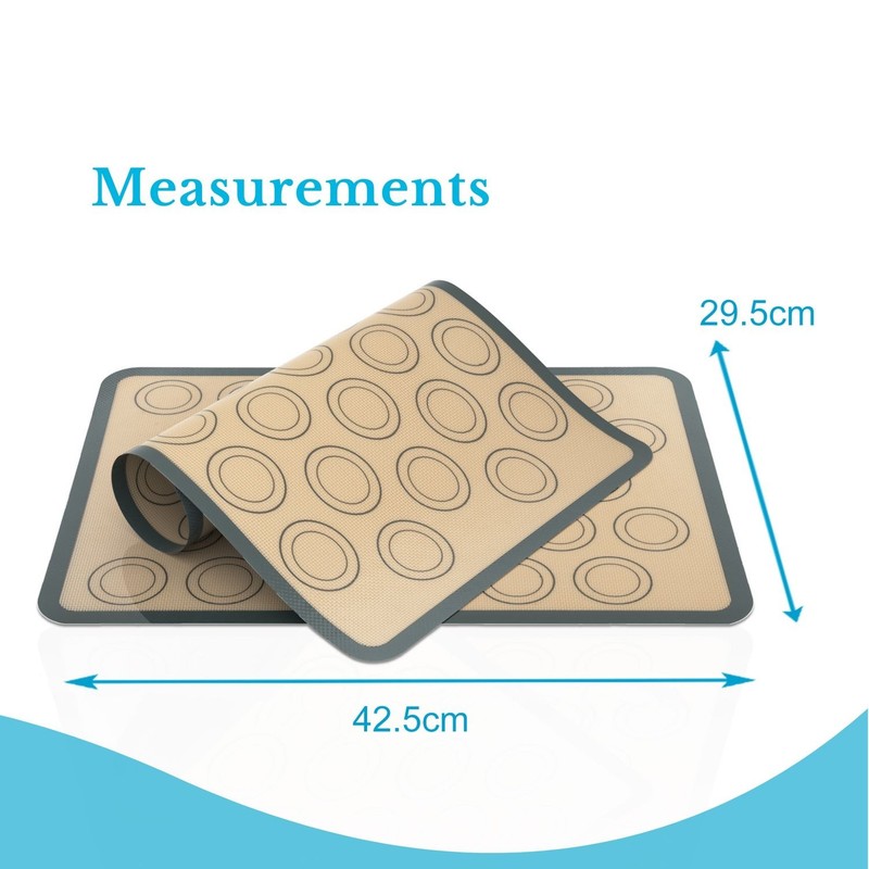 2x Silicone Macaron Baking Mat Reusable Baking Mat Dough Rolling Mat gallery