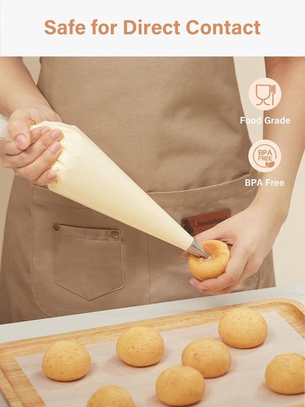 16-Inch Anti-Burst Disposable Pastry Bags - 100 Count for Baking Magic gallery