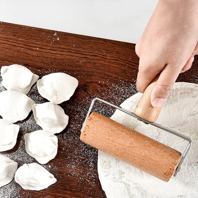 4 Pack Wood Pastry Pizza Roller, Non Stick Wooden Rolling Pin for Home, Profe... gallery