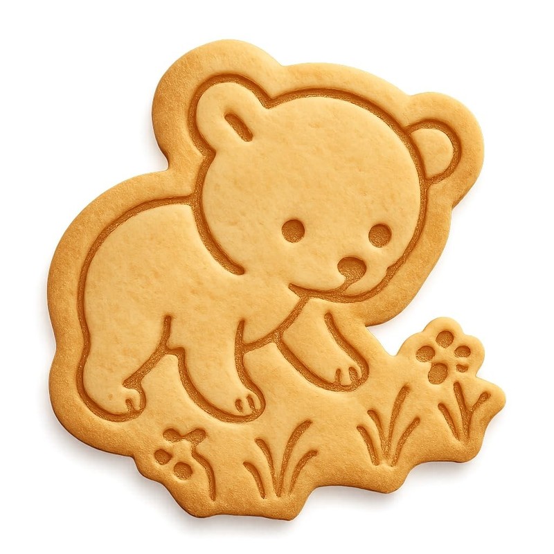 Curious Bear in Meadow Cookie Cutter & Stamp - 4x3.5 Fun Kitchen Baking gallery