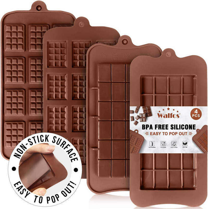 Break-Apart Chocolate Molds, Non-Stick Silicone Chocolate Bar Mold, Grade Candy