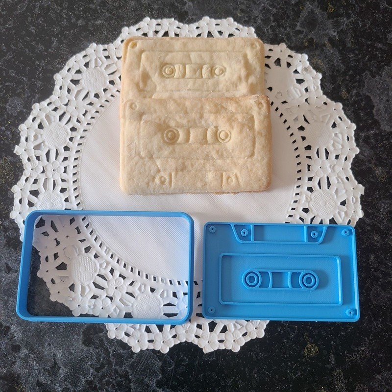 Cassette Tape Cookie Cutter & Stamp - Perfect Gift Birthday Party gallery
