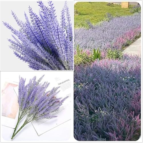 6 Bundles Artificial Lavender Stems, Purple Faux Flowers, 15-inch Decorative gallery