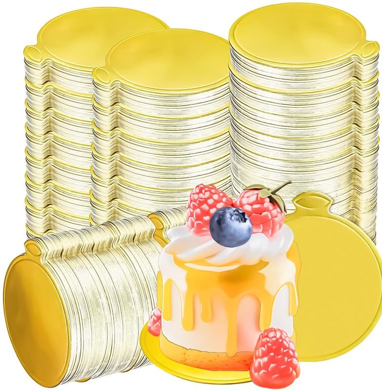 Mini Gold Round Cake Boards Dessert Cardboard Circle Base 3.5 Inch 300 Pack
