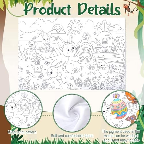 Mindsoft Coloring Craft Coloring Pillowcase Pillowcase with 12 Pcs Easter Bunny gallery