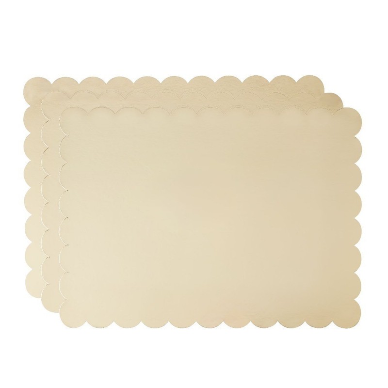 14 x 19 Inch Gold Scalloped Edge Cake Boards Bulk Pack of 3 Round Disposable gallery