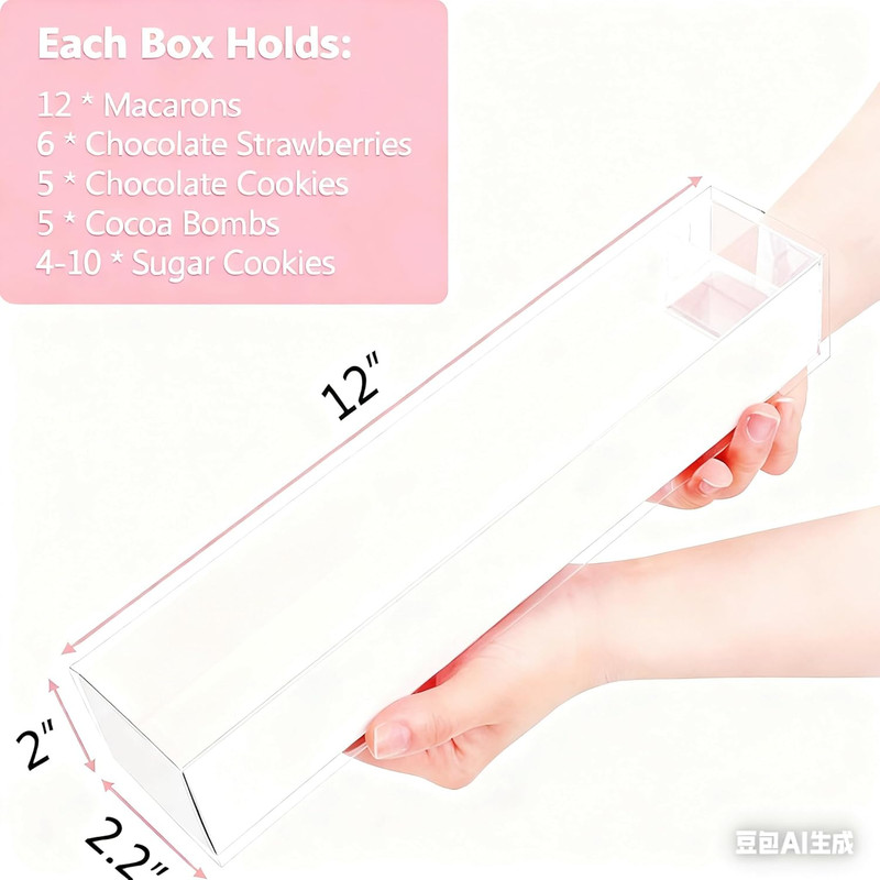 50 Pack 12X2.2X2 Inch Chocolate Covered Strawberry Boxes with Clear Window Packi gallery