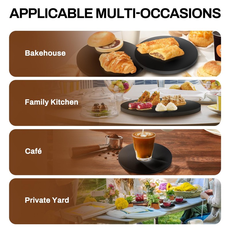 4 PCS Black 8 Inch Greaseproof Cake Drums Round Solid Boards Decorating Tool gallery