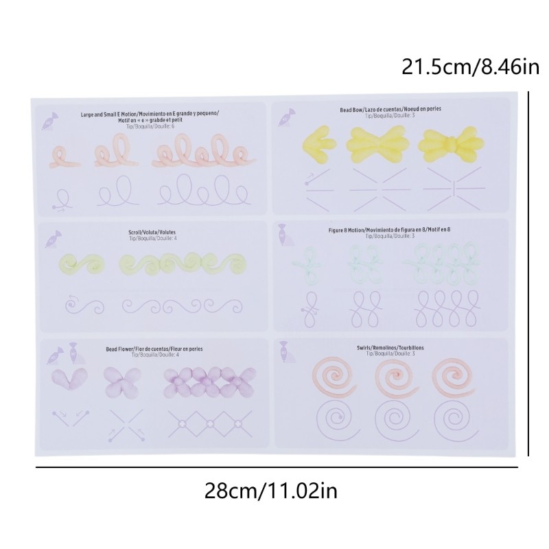 13Sheets Practical DIY Cake Decorating Pipe Practice Board Drawing Pipe Paper gallery
