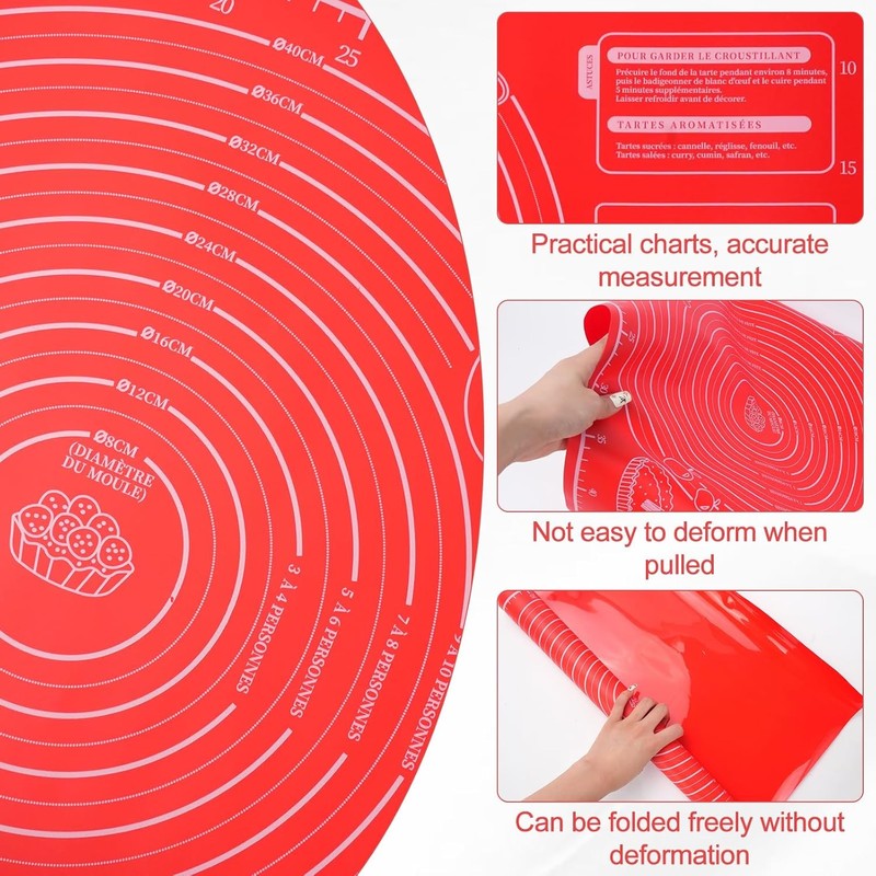 Silicone Rolling Mat 40*29.5CM Non Stick Pastry Fondant Dough Baking Mat Reuse gallery