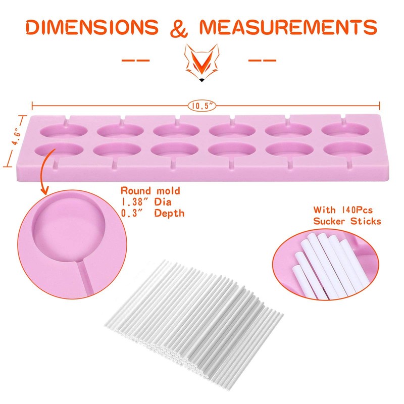 2Pcs 12Capacity Round Silicone Lollipop Molds With 140 Sucker Sticks gallery