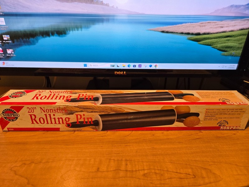 NORPRO 20" Nonstick Black Rolling Pin NEW gallery