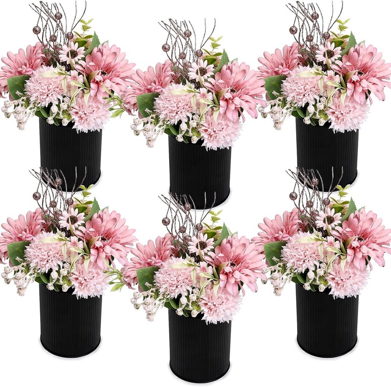 Pink Flowers Table Centerpieces – Set of 6 Pre-Made Daisy Floral