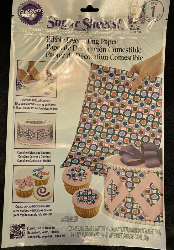 MOD DOTS~~Wilton Sugar Sheet~ For Cake & Cupcakes Decorating~New/Sealed