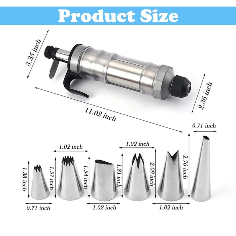 Dessert Decorating Syringe Set, Icing Piping Kit Stainless Steels Cake Black gallery