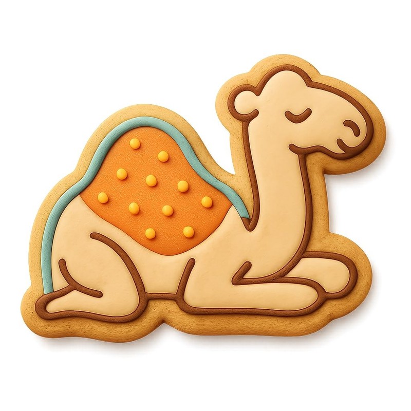 Relaxing Camel Cookie Cutter & Stamp, Fondant, Clay – 4×3″