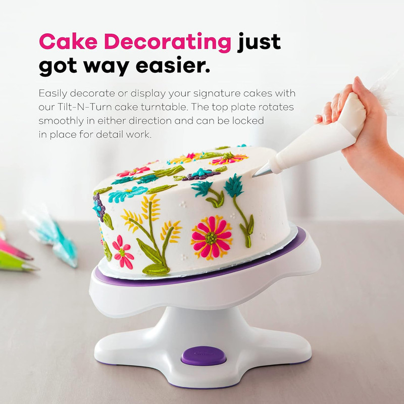 Tilt-N-Turn Ultra Cake Turntable and Cake Stand - Decorate Cakes with a Smooth T gallery