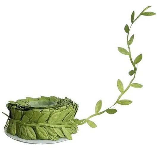 Leaf Ribbon 20 Yard Fabric Ribbons Roll Green Leaf Tape 1″ Width 20 Yards