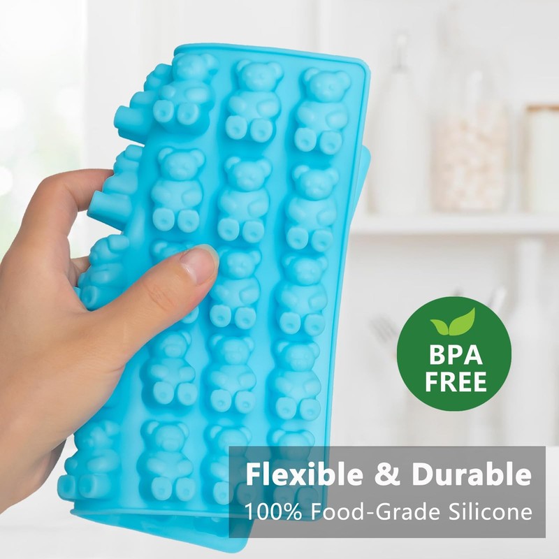 Set of 4 Large Gummy Bear Molds Non Stick Silicone Candy Chocolate Molds gallery