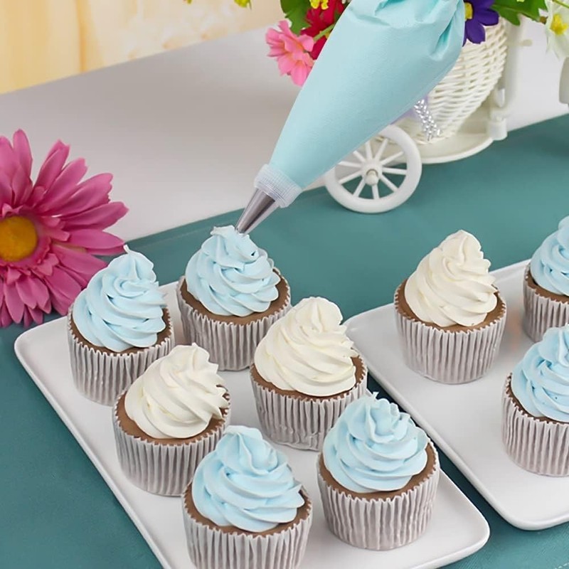 Piping Bags Tips Set 100Pcs 12in Pastry Icing Kit w/Frosting Tip Coupler Scraper gallery