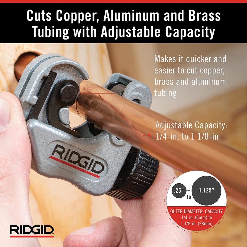 RIDGID 2-in-1 Close Quarters Tubing Cutter Bundle 3/16"-1-1/8" Copper Brass AL gallery
