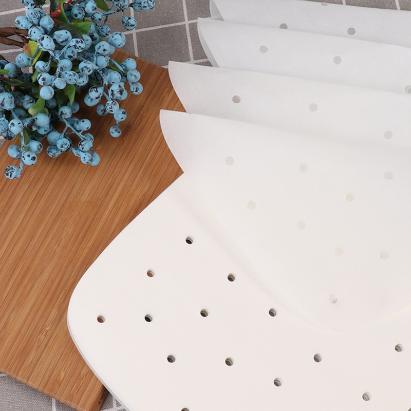 White Reusable Steamer Paper Air Fryer Liner Food Grade Non Stick Sheets gallery