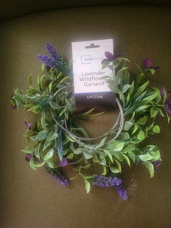 Lavender Purple Wildflower Garland Bendable Artificial Floral Greenery 5ft NEW gallery