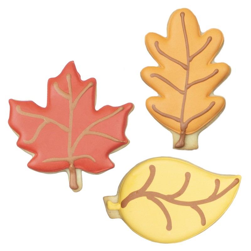 Fall Leaves Cookie Cutters Set - 3-Piece, Maple, Oak, Aspen Shapes gallery