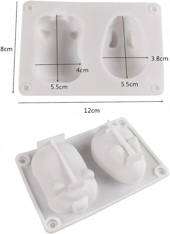 2Pcs 3D Rabbit Pig Silicone Mousse Cake Mold Bunny Piggy Baking Tray Dessert Mol gallery