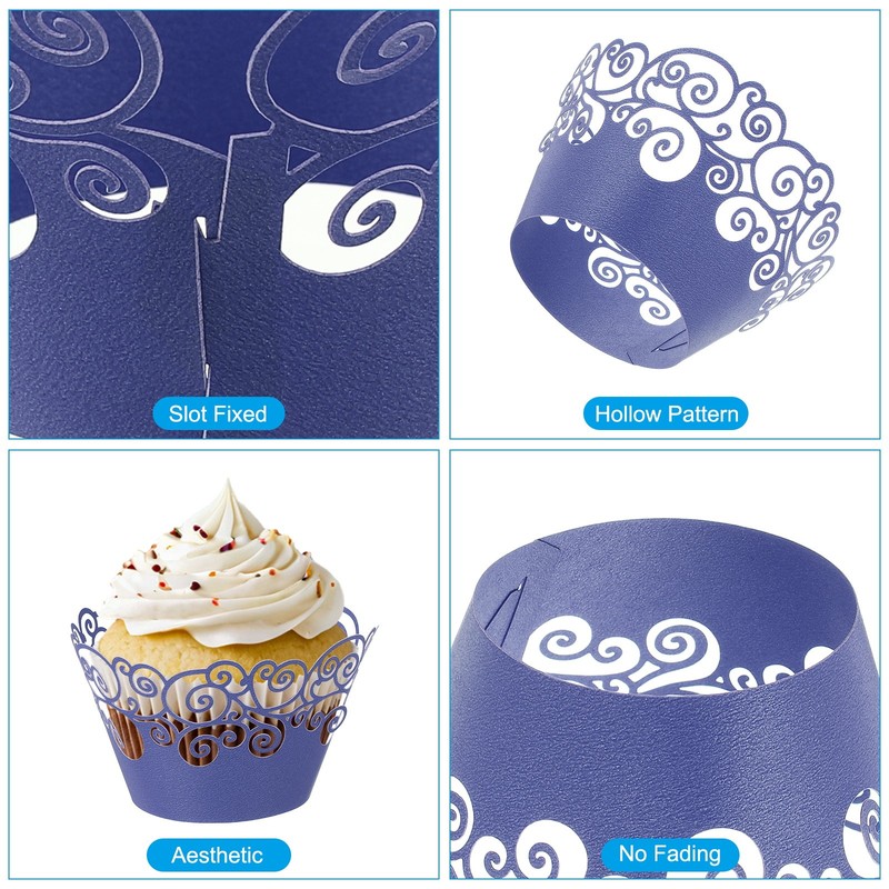 Cupcake Wraps, 50 Pieces Standard Cloud Decor Baking Paper, Blue gallery