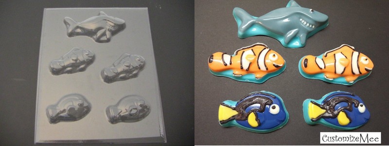 Finding NEMO SHARK DORY Tang Clown Fish Chocolate Candy Soap Clay Mold
