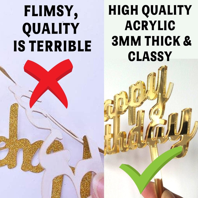 PERSONALISED Name - Age Cake Charm Custom Birthday Topper 3" 4" 5" 6" gallery