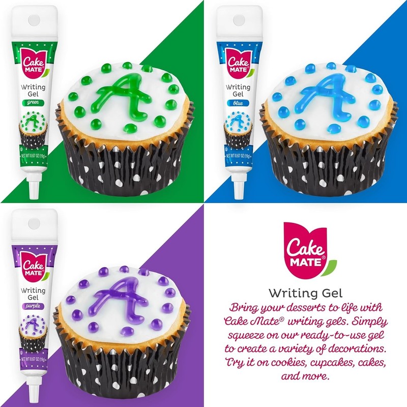 9 Pack Edible Cake Writing Gel Pens Vibrant Decorating Icing Cookies Cupcakes gallery