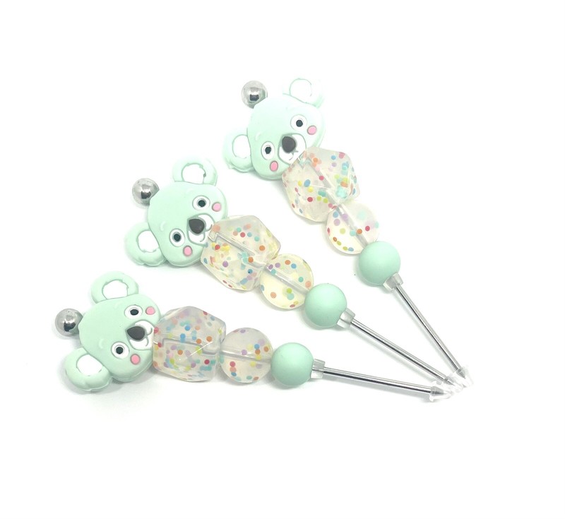 Cookie Macaron Decorating Scribe Tool 11cm Mint Koala Silicone Beads