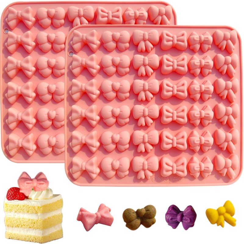 2PCS Mini Bow Molds for Chocolate 6 Different Shapes Bow Chocolate Mold for C…