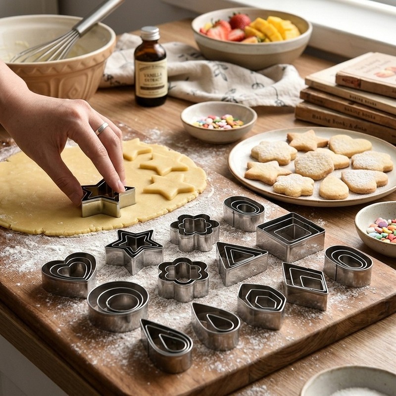 30Pcs Geometric Cookie Cutter Set Assorted Shapes Baking Molds