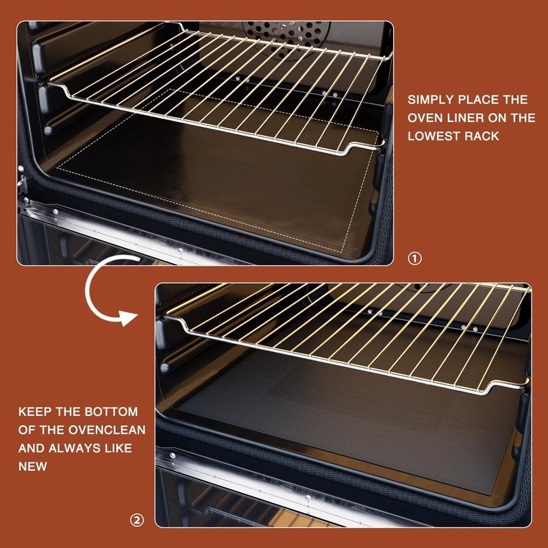 PrettyCare Oven Liners for Bottom of - 2 Pack Large Heavy Large, Black gallery